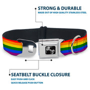 Rainbow Pride Flag Dog Bone Seatbelt Buckle Collar