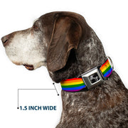 Rainbow Pride Flag Dog Bone Seatbelt Buckle Collar