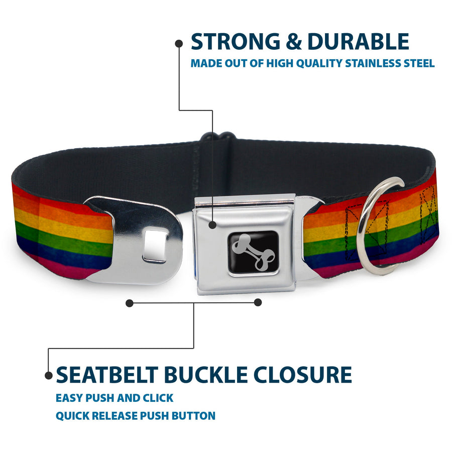 Distressed Rainbow Pride Seatbelt Buckle Collar
