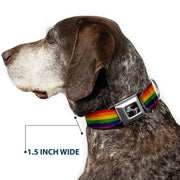 Distressed Rainbow Pride Seatbelt Buckle Collar