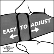 BD Wings Logo CLOSE-UP Full Color Black Silver Seatbelt Belt - Houndstooth Black/Rainbow Webbing