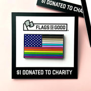 "For All" Rainbow USA Pride Flag Enamel Pin