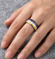 Nonbinary Pride Stainless Steel Ring