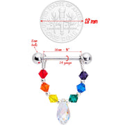 Handmade Gay Pride Nipple Shield Set Created with Crystals