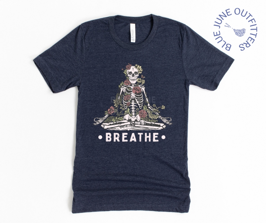 Breathe | Botanical Meditating Skeleton Tee