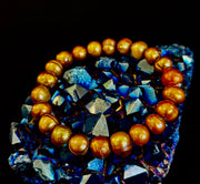 Golden Glow Freshwater Pearl Bracelet – 8–9mm Reiki-Infused Elegance (Medium Fit)