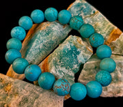 Tranquil Strength Magnesite Turquoise Bracelet – 10mm Matte Reiki-Infused Power Bracelet (Medium–Large Fit)