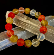 Solar Glow Cherry Quartz Bracelet – 12mm Matte Reiki-Infused Energy Bracelet (Medium Fit)