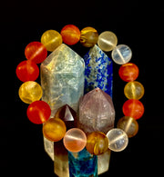 Solar Glow Cherry Quartz Bracelet – 12mm Matte Reiki-Infused Energy Bracelet (Medium Fit)