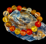 Solar Glow Cherry Quartz Bracelet – 12mm Matte Reiki-Infused Energy Bracelet (Medium Fit)