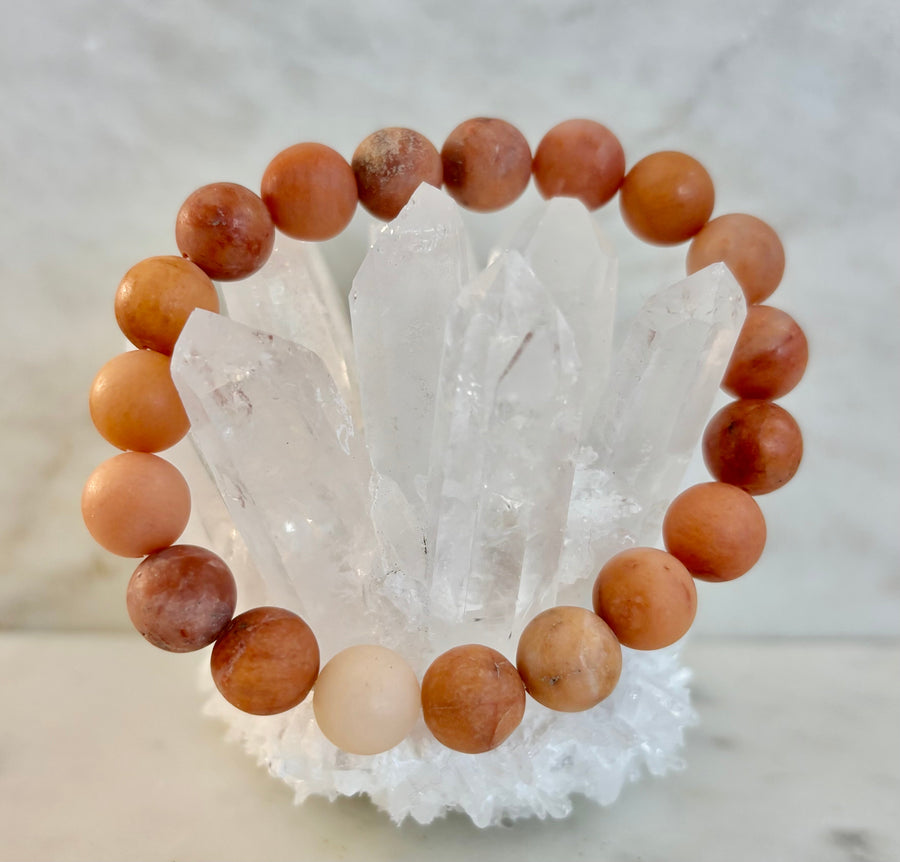 Blush Ember Pink Aventurine Bracelet – 10mm Matte Reiki-Infused Energy Bracelet (Medium Fit)