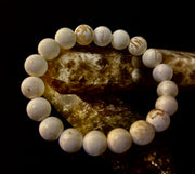 Pure Calm White Turquoise Bracelet – 10mm Matte Reiki-Infused Power Bracelet (Medium Fit)