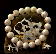 Pure Calm White Turquoise Bracelet – 10mm Matte Reiki-Infused Power Bracelet (Medium Fit)