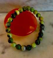 Vital Earth Serpentine Bracelet – 8mm Reiki-Infused Healing & Transformation Gemstone (7.5” Fit)