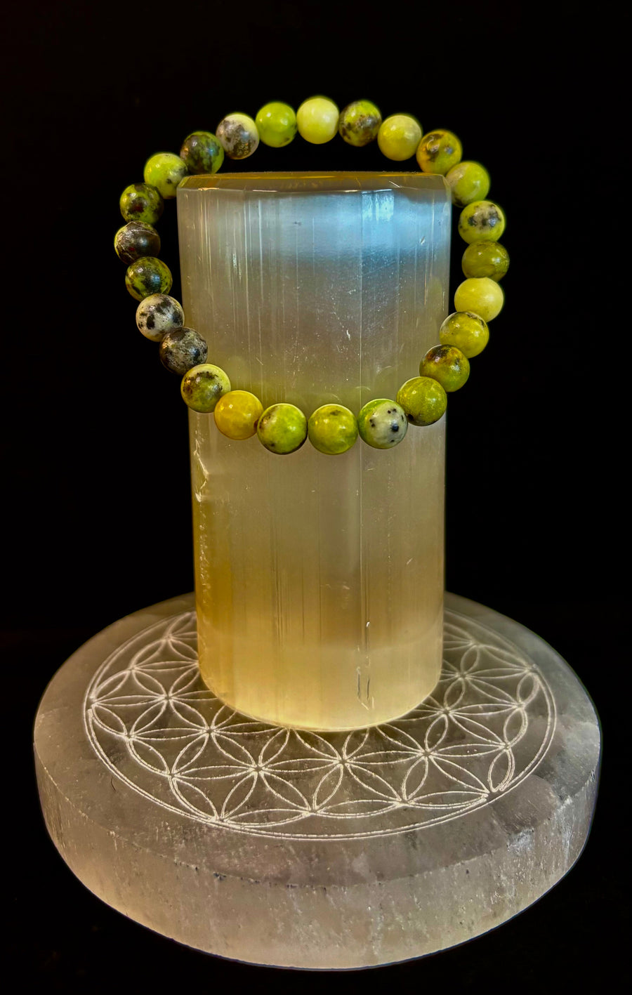 Vital Earth Serpentine Bracelet – 8mm Reiki-Infused Healing & Transformation Gemstone (7.5” Fit)