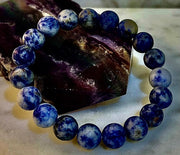 Clarity Stone Sodalite Bracelet – 10mm Matte Reiki-Infused Calm & Communication Power Bracelet (Medium–Large Fit)
