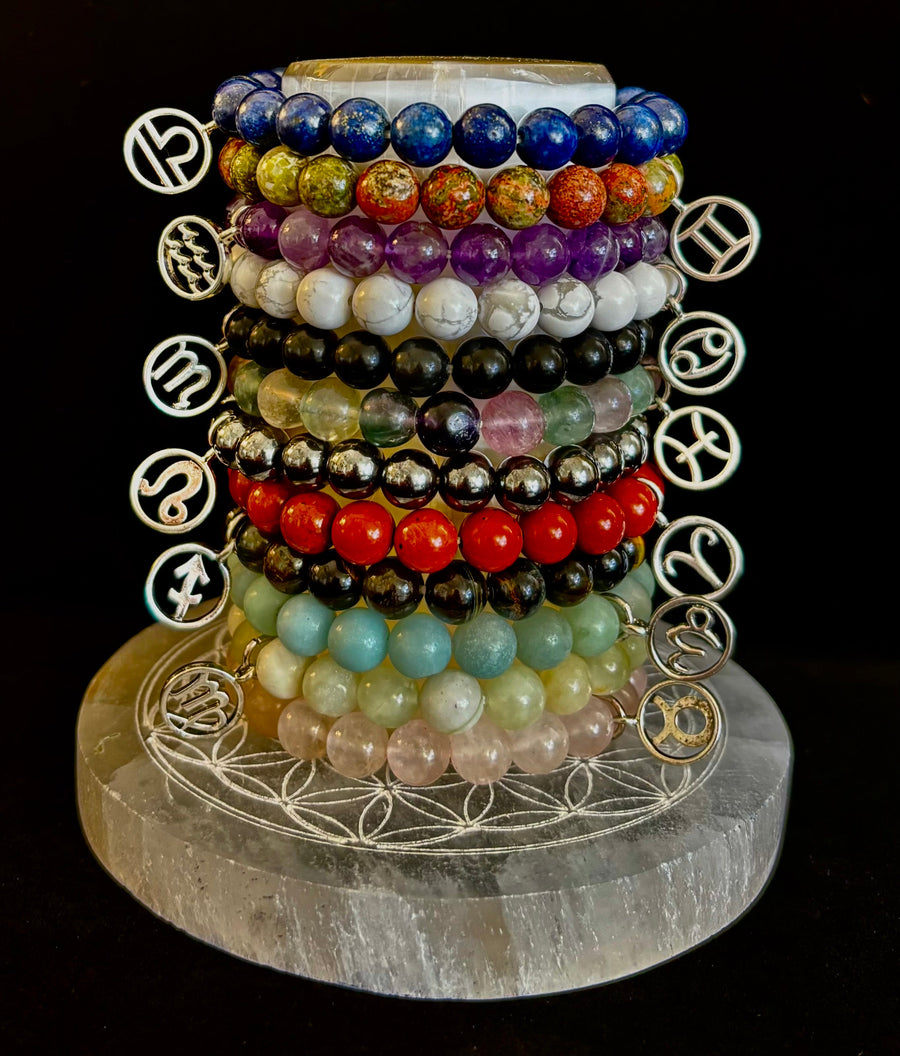 ✨ Zodiac Vibes Crystal Bracelet Collection – Wear Your Sign, Own Your Power (Gift Boxed with Zodiac Description Card)