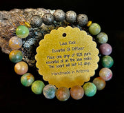 🌿 Grounded Strength Indian Agate Diffuser Bracelet – Lava Stone Energy (10mm)