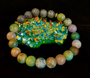 🌿 Grounded Strength Indian Agate Diffuser Bracelet – Lava Stone Energy (10mm)