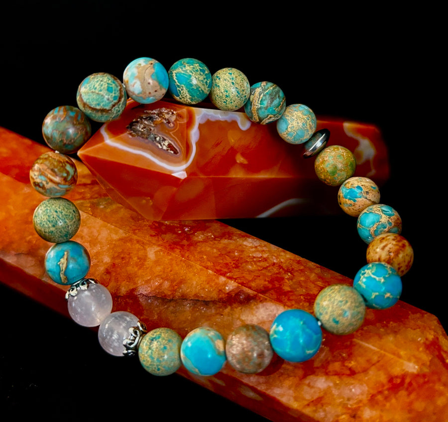 ✨ Sacred Balance Bracelet – Imperial Jasper & Selenite