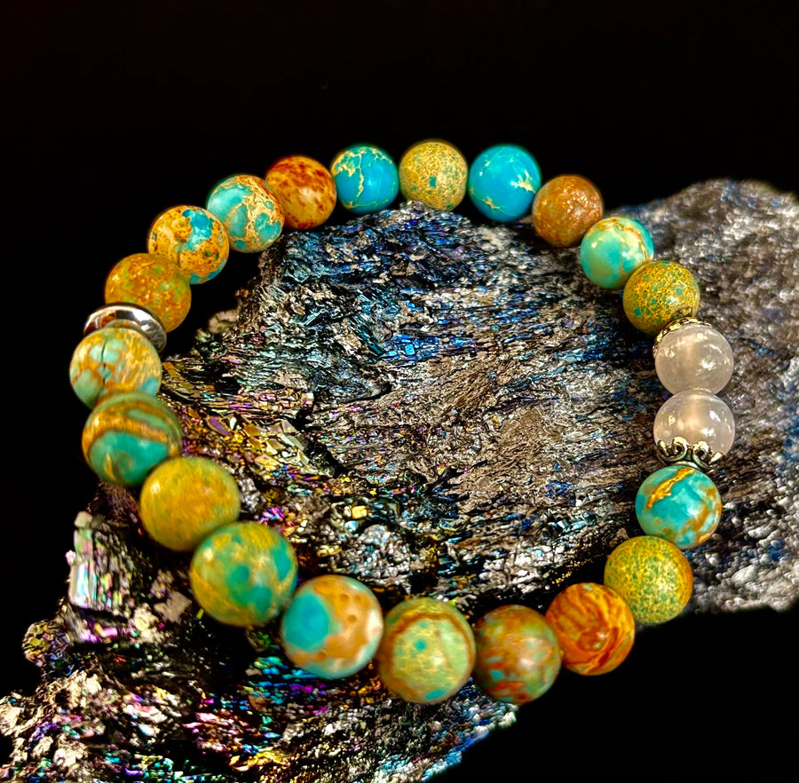 ✨ Sacred Balance Bracelet – Imperial Jasper & Selenite
