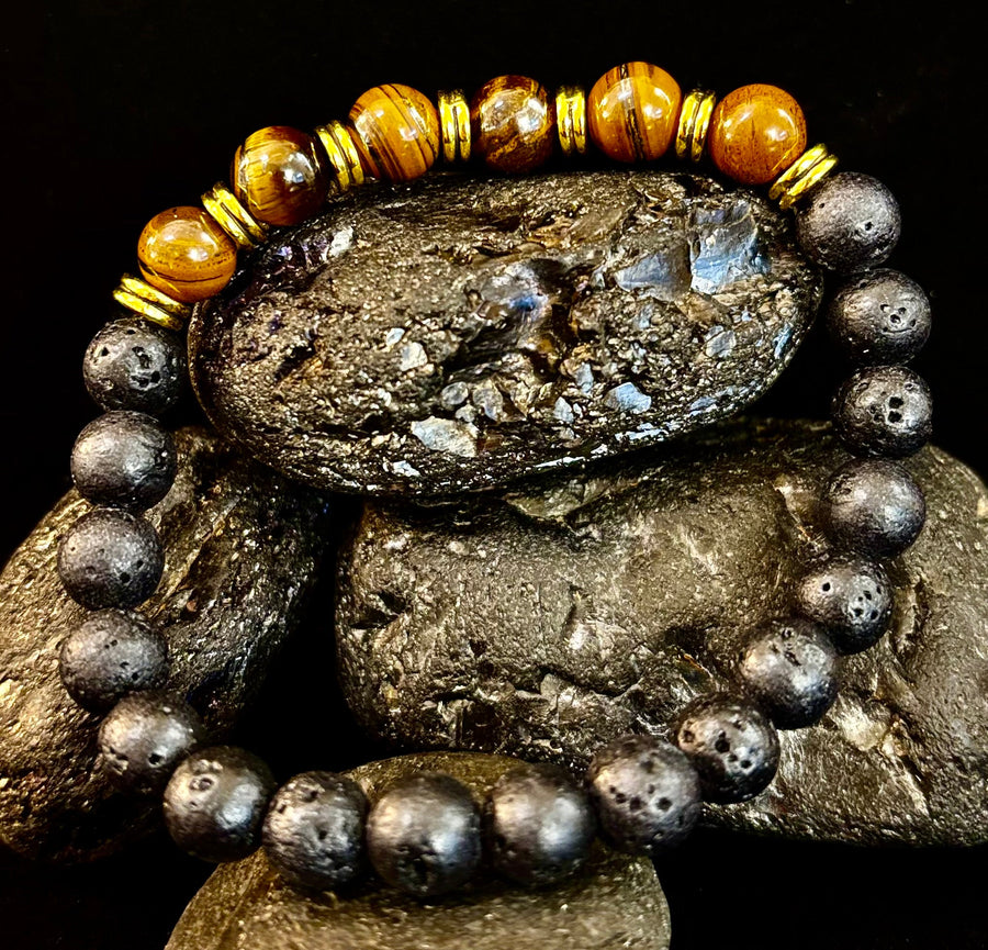 Strength & Focus Lava Stone Bracelet – Choose Your Stone