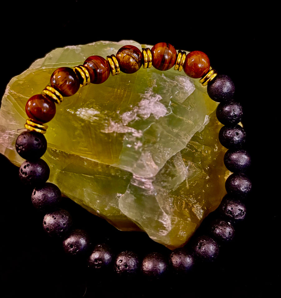 Strength & Focus Lava Stone Bracelet – Choose Your Stone