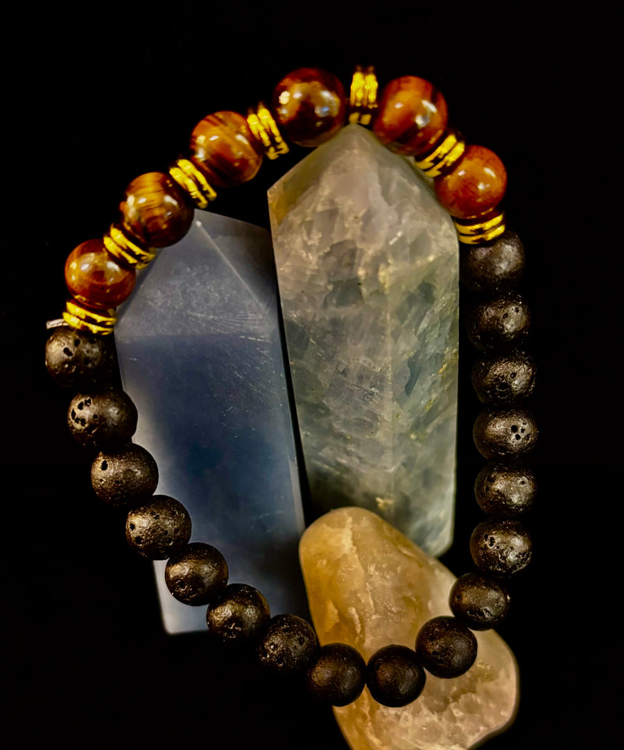 Strength & Focus Lava Stone Bracelet – Choose Your Stone