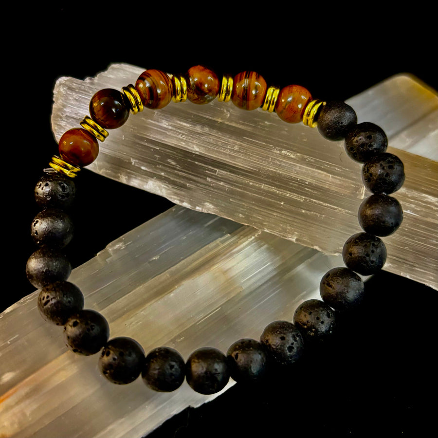 Strength & Focus Lava Stone Bracelet – Choose Your Stone