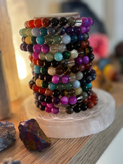 Reiki-Infused Sustainable Mosaic Gemstone & Recycled Glass Energy Bracelet