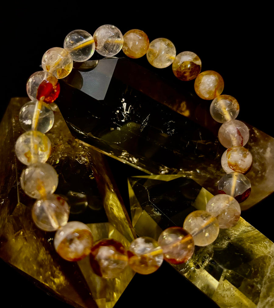 Golden Healer Quartz Bracelet – 8mm Natural Crystal - Energy Healing, Alignment & Manifestation