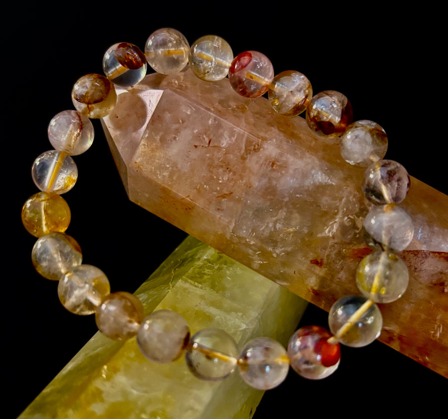 Golden Healer Quartz Bracelet – 8mm Natural Crystal - Energy Healing, Alignment & Manifestation