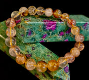 Golden Healer Quartz Bracelet – 8mm Natural Crystal - Energy Healing, Alignment & Manifestation