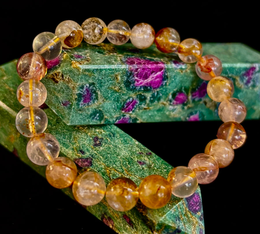 Golden Healer Quartz Bracelet – 8mm Natural Crystal - Energy Healing, Alignment & Manifestation
