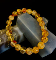 Golden Healer Quartz Bracelet – 8mm Natural Crystal - Energy Healing, Alignment & Manifestation