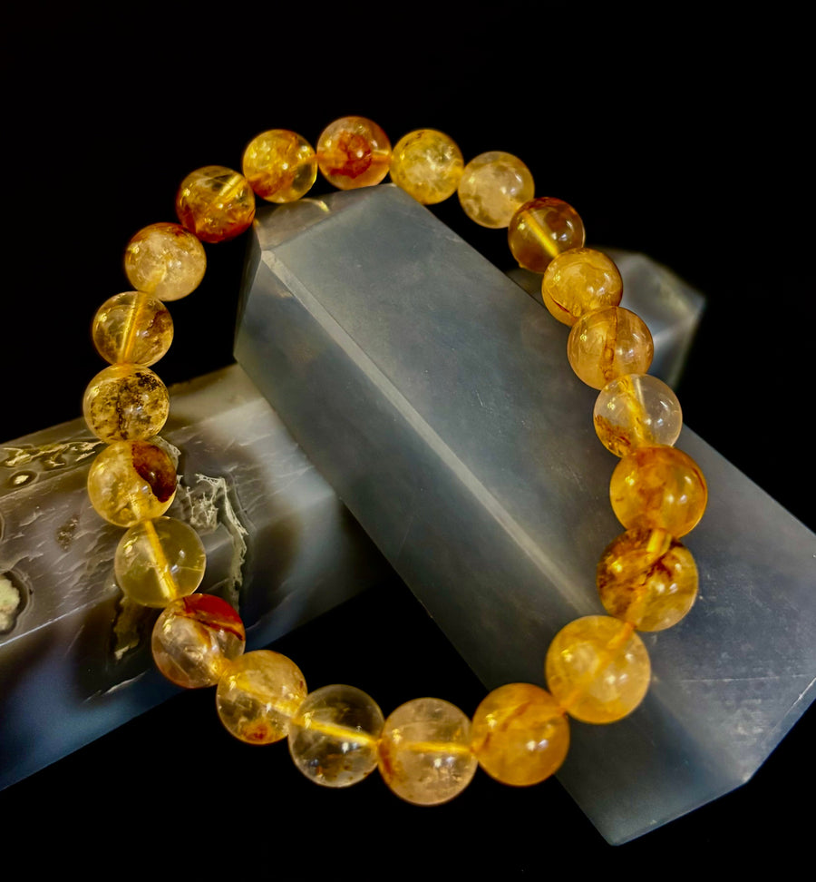 Golden Healer Quartz Bracelet – 8mm Natural Crystal - Energy Healing, Alignment & Manifestation