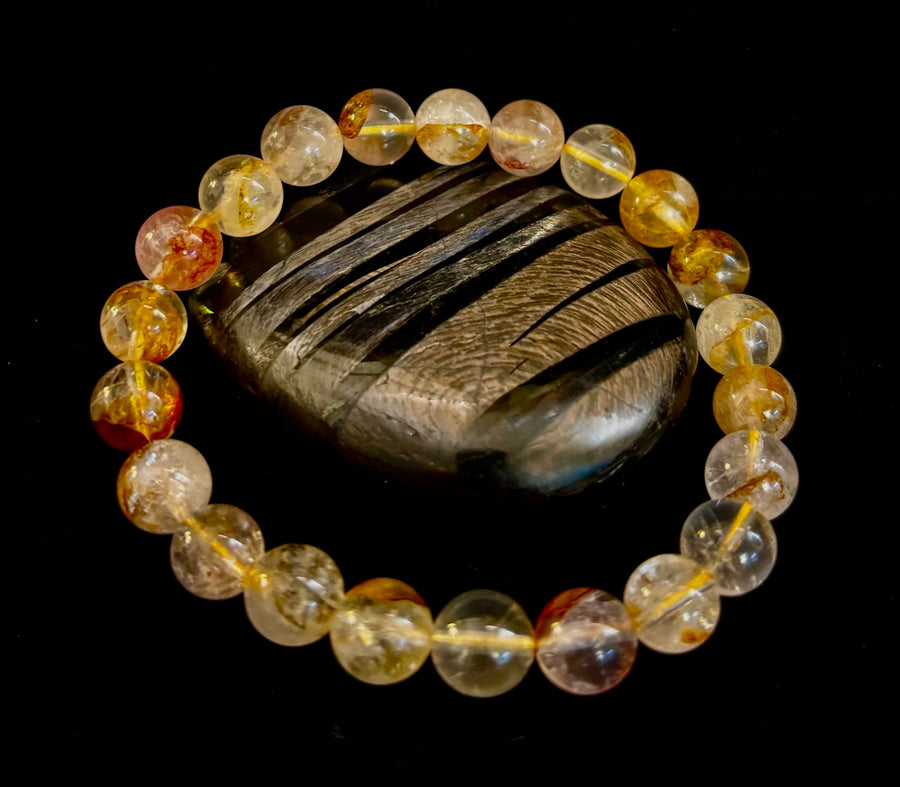 Golden Healer Quartz Bracelet – 8mm Natural Crystal - Energy Healing, Alignment & Manifestation