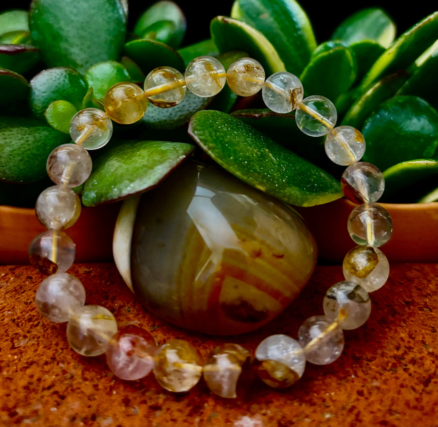 Golden Healer Quartz Bracelet – 8mm Natural Crystal - Energy Healing, Alignment & Manifestation