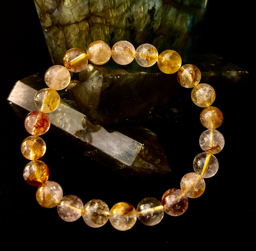 Golden Healer Quartz Bracelet – 8mm Natural Crystal - Energy Healing, Alignment & Manifestation