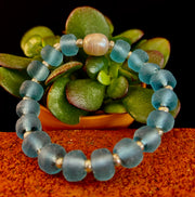 Ocean Aura Sea Glass & Pearl Bracelet