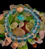 Ocean Aura Sea Glass & Pearl Bracelet
