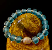 Ocean Aura Sea Glass & Pearl Bracelet