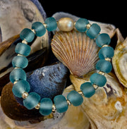 Ocean Aura Sea Glass & Pearl Bracelet