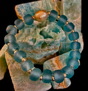 Ocean Aura Sea Glass & Pearl Bracelet