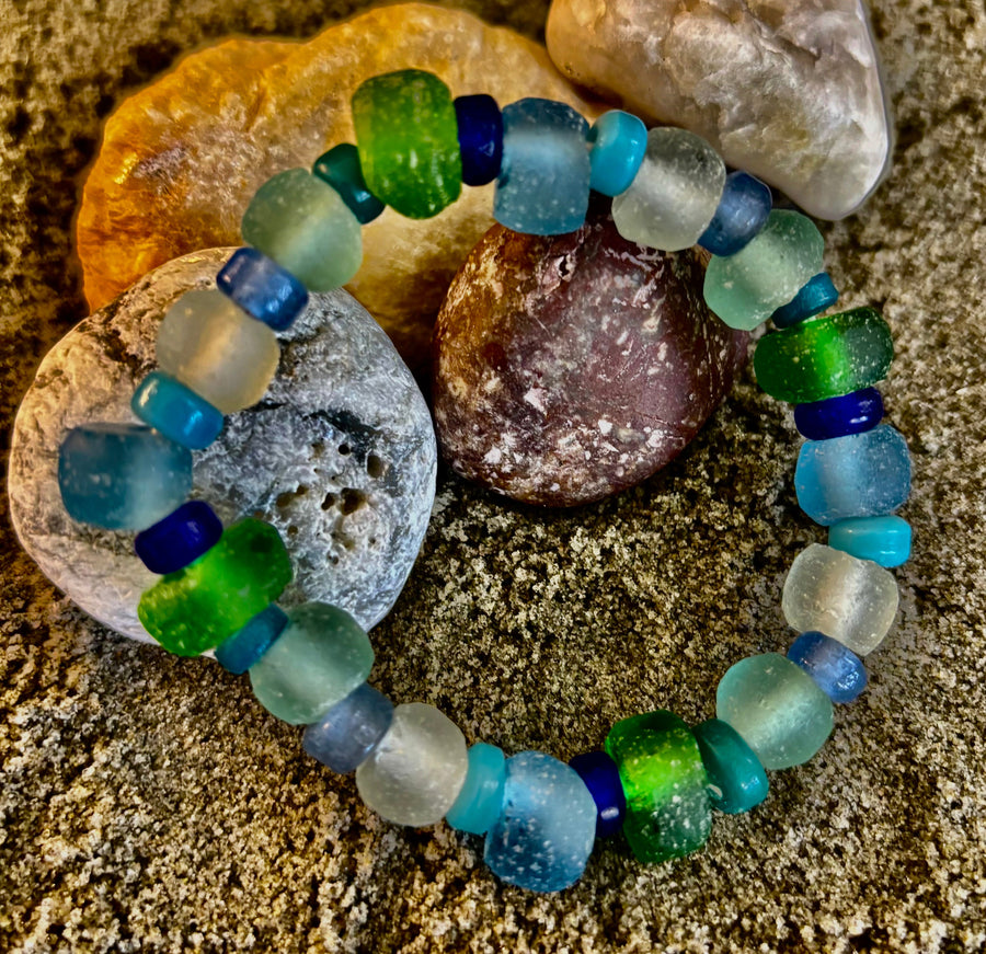 Saltwater Soul Sea Glass Bracelet 🌊💙