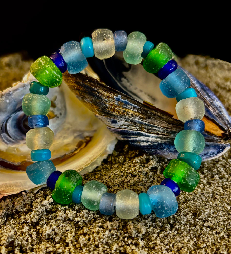 Saltwater Soul Sea Glass Bracelet 🌊💙