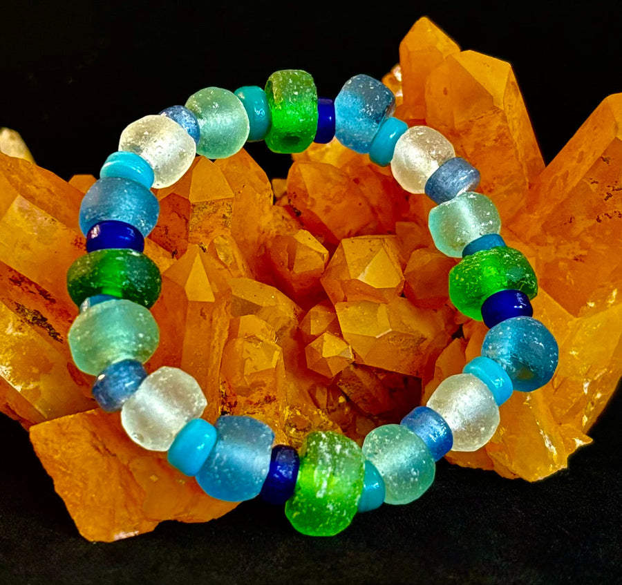 Saltwater Soul Sea Glass Bracelet 🌊💙