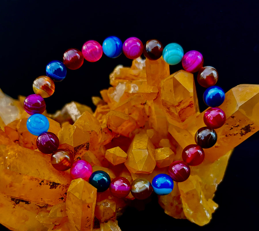 Happy Vibes Banded Agate Bracelet 🌈✨