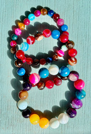 Happy Vibes Banded Agate Bracelet 🌈✨