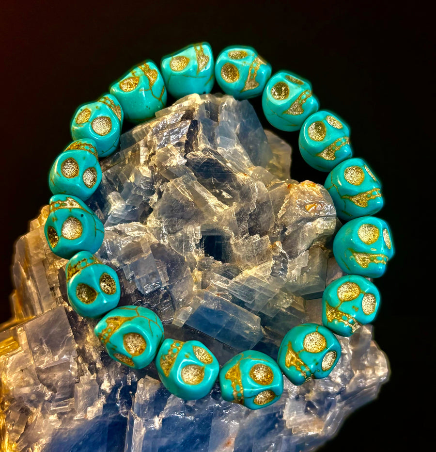 Turquoise Skull Energy Bracelet 💀💙
